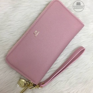 LYN coin continetal Zip log สีชมพู (outlet)