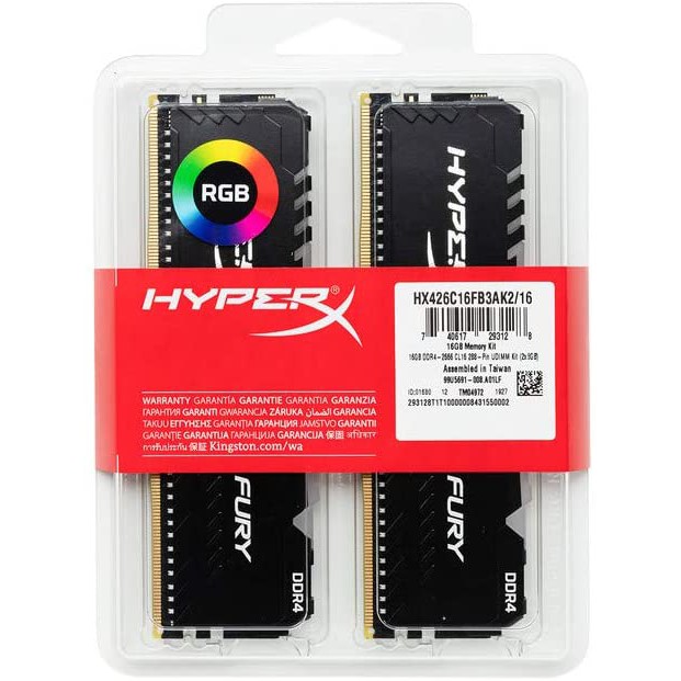 ภาพสินค้า16GB (8GBx2) DDR4/3200 RAM PC (แรมพีซี) KINGSTON HyperX FURY RGB (KF432C16BBAK2/16) จากร้าน hardware_corner บน Shopee ภาพที่ 4