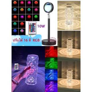 พร้อมส่ง）โคมไฟโปรเจคเตอร์ RGB LED ไฟโรเซ่ สีรุ้ง พระอาทิตย์ตกไฟแต่งห้องเกาหลี ไฟพระอาทิตย์ตก เลนส์ 10 สีในชิ้นเดียว