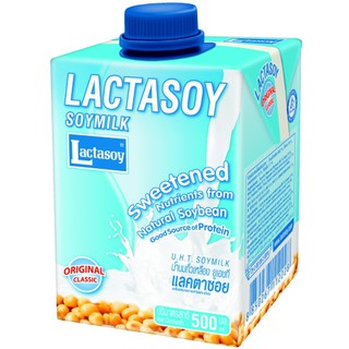 แลคตาซอย นมถั่วเหลืองยูเอชที รสหวาน ( ขนาด 500   มิลลิลิตร / 6 กล่อง)