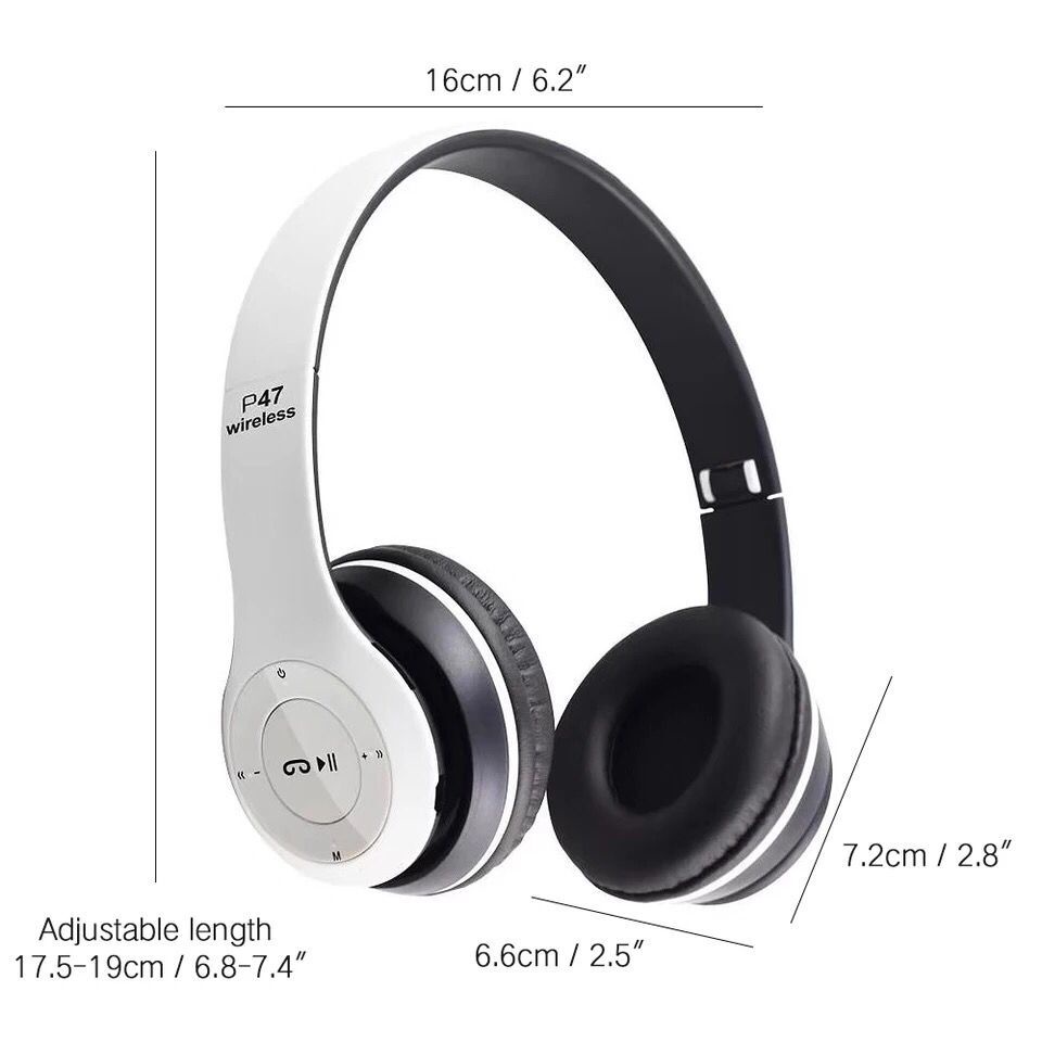 ใหม่-หูฟังแบบครอบหู-p47-wireless-headphones-หูฟังบลูทูธไร้สาย-เชื่อมต่อเร็ว-หูฟังออกกำลังกาย-คุณภาพเสียงดี