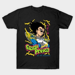 [S-5XL] GILDAN 【ลดอายุ】เสื้อยืด ผ้าฝ้าย 100% พิมพ์ลาย The Fresh Prince Of All Saiyans Dbz Vegeta Fresh Bel Air Parody สี