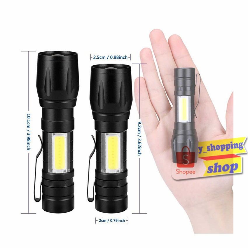 ภาพหน้าปกสินค้า530 Portable Flashlights Miniไฟฉายสว่างมาก CREE LED XPE+COB 2in1 600mah usb charge 3mode ซูมได้ จากร้าน y_shopping บน Shopee