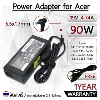 สินค้า สายชาร์จ คอม อะแดปเตอร์ Acer 19V 4.74A – Charger Adapter Dell Power Supply ACER Aspire 9410 8930G 5715Z 6935G 8930G 5735