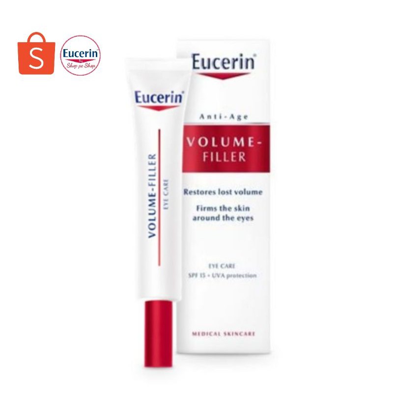 422Eucerin Eye Cream 15ml Hyaluron filler+volume lift SPF15.(มีกล่อง
