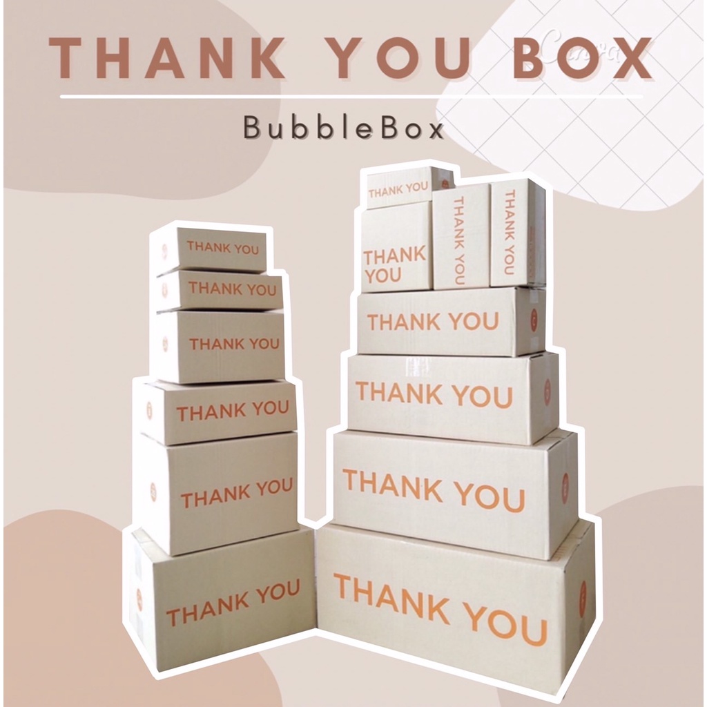กล่องพัสดุ-กล่องไปรณีย์-thankyou-แพ็ค10ใบ-พร้อมส่ง-กล่องเบอร์-00-0-0-4-a-aa-2a-b-2b-กล่องน่ารัก-กล่องฝาชน-ถูกที่สุด