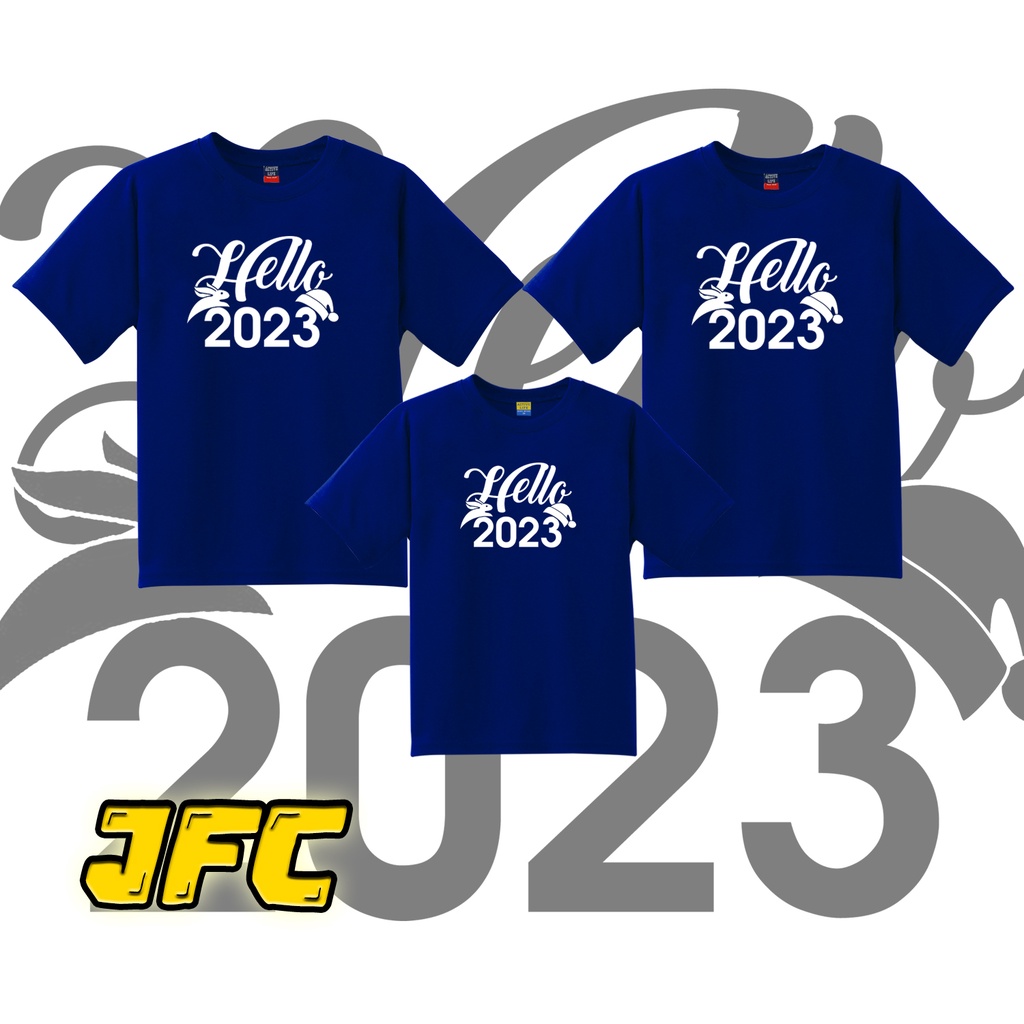 เสื้อยืดnew-year-hello-2023-1-new-trending-family-t-shirt-unisex-cotton