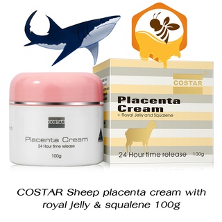 ครีมรกแกะออสเตรเลียแท้ Costar sheep placenta cream with royal jelly & squalene & Aloe Vera นมผึ้ง+น้ำมันปลาฉลาม 100g.