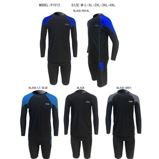 สินค้า 91012 ชุดว่ายน้ำแบบสปอร์ต เสื้อแขนยาว+กางเกงขาสามส่วน พร้อมส่ง