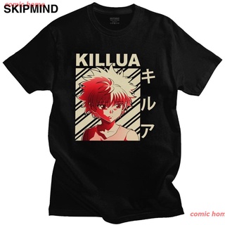 บ้านการ์ตูนวินเทจฮันเตอร์ X Tshirt แขนสั้นผ้าฝ้ายทีผู้ชายฤดูร้อน Killua Zoldyck เสื้อยืดอะนิเมะ 7[G