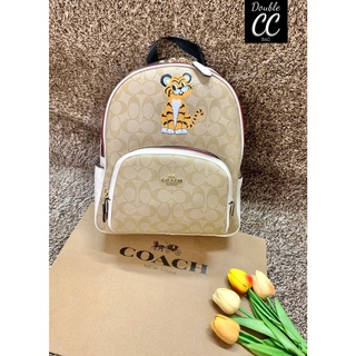 (แท้ 💯%‼ Factory) COURT BACKPACK IN SIGNATURE WITH TIGER