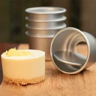 1pcs 2inch Dia 6cm Aluminum Alloy Round Mini Cake Pan Removable Bottom Pudding Mold Diy Baking Kitchen Tools