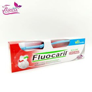 Fluocaril  Original 160g. ยาสีฟัน ฟลูโอคารีล ออริจินัล +แปรงสีฟัน