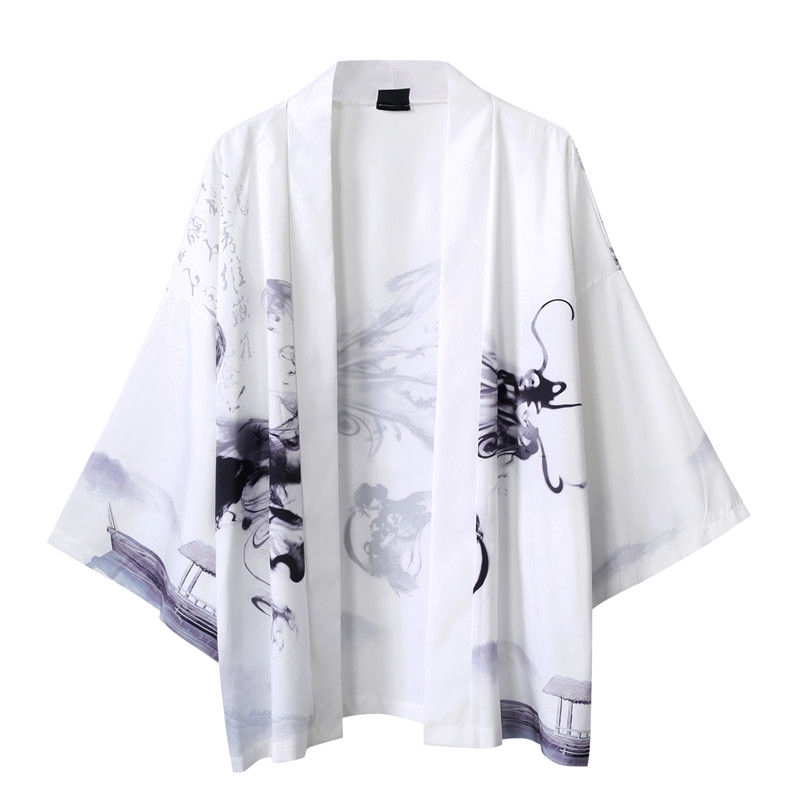 ukiyo-e-เสื้อคลุมทรงกิโมโน-สไตล์จีน-สำหรับผู้ชาย