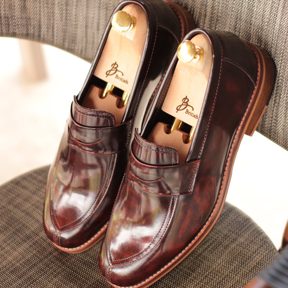 ภาพหน้าปกสินค้าBritish รองเท้าหนังโลฟเฟอร์ รุ่น Premium Split toe Penny Loafer (Brown) จากร้าน british_leathershoes บน Shopee