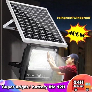 【กำลังไฟที่แท้จริง】Solar Cell 400W ไฟสปอร์ตไลท์ กันน้ำ ไฟ Solar Light โซล่าเซลล์ สปอร์ตไลท์ led โซลาเซลล์ ไฟ led