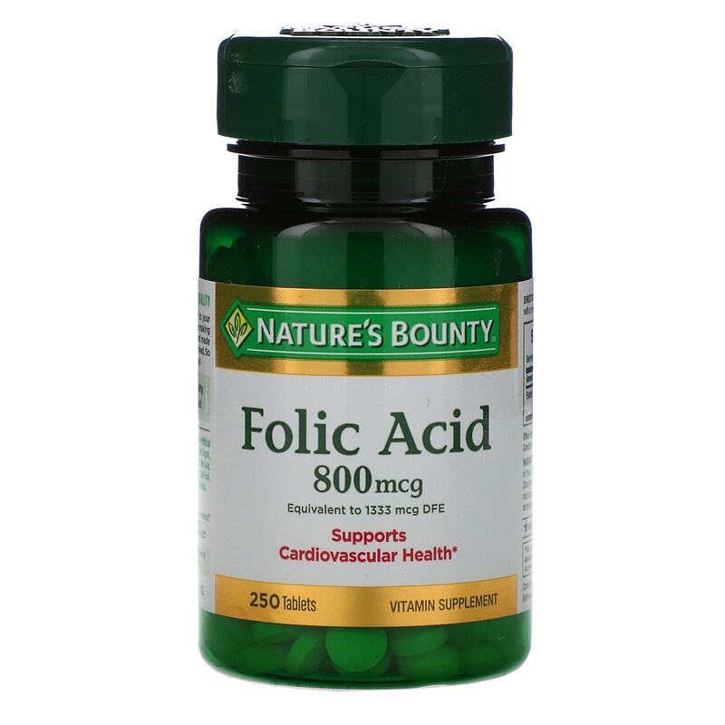 ภาพสินค้าNature's Bounty, Folic Acid, 800 mcg, 250 Tablets บำรุงเลือด ลดอาการอ่อนเพลีย เนเจอร์สเบาว์ตี้ โฟลิก จากร้าน eucerinthiiland บน Shopee ภาพที่ 1