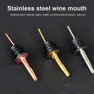 [Biho] Wine Bottle Pourer Stainless Steel Bar Pour Tapered Stopper Spout with Sealed Rubber Rings