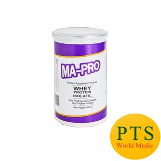 สินค้า MA PRO Whey Protein Isolate มาโปร เวย์โปรตีน ไอโซเลต 400 กรัม (exp 05-2024)