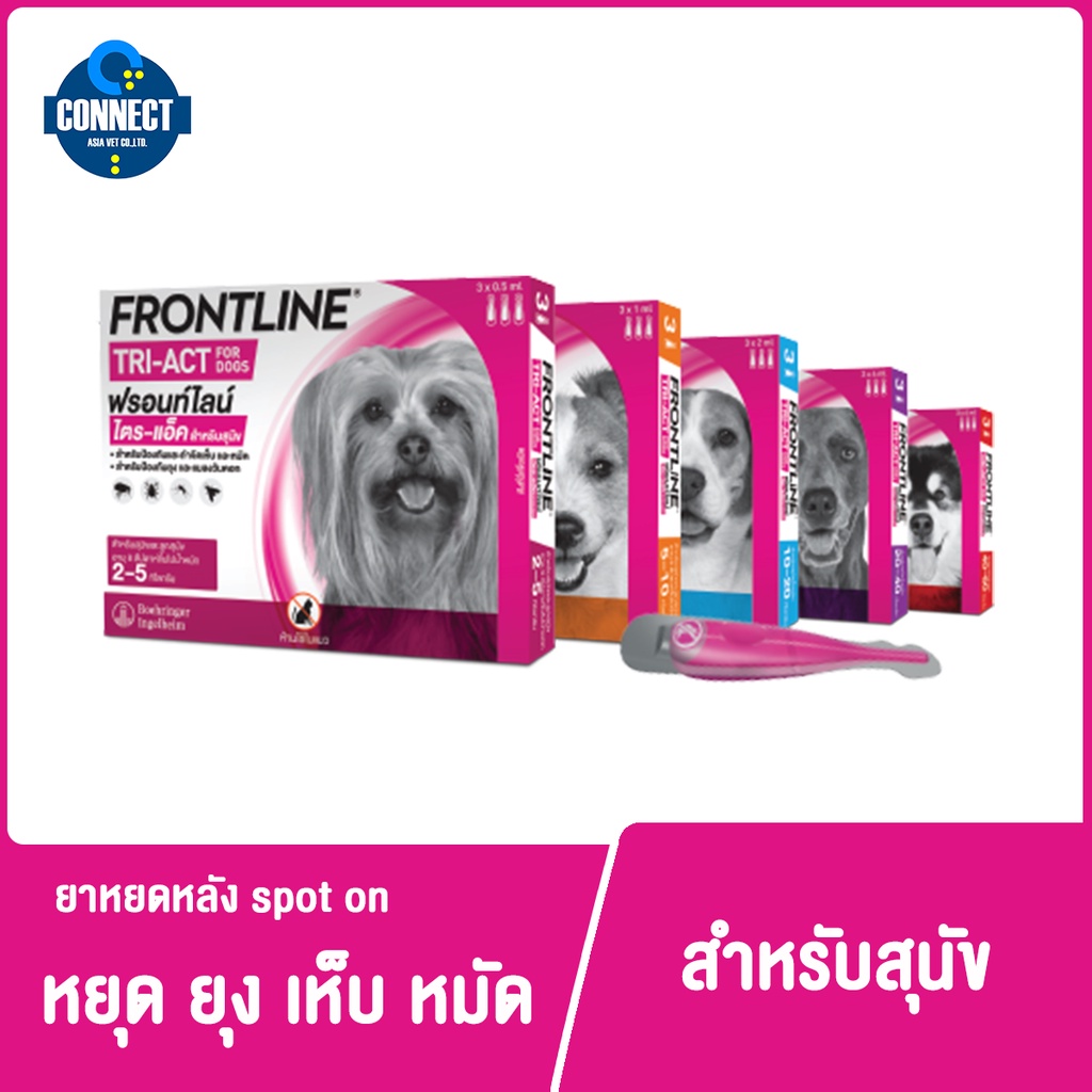 frontline-tri-act-ยาหยดไล่-ป้องกัน-และกำจัดยุง-เห็บ-หมัด-และแมงวันคอก-สำหรับสุนัข-1หลอด