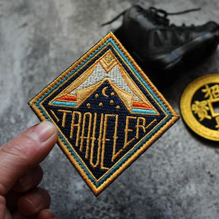 Camping Series Traveler Tent Starry Sky Full Embroidery Patch Velcro Armband  Explore Wander Patches Sticker For Clothing