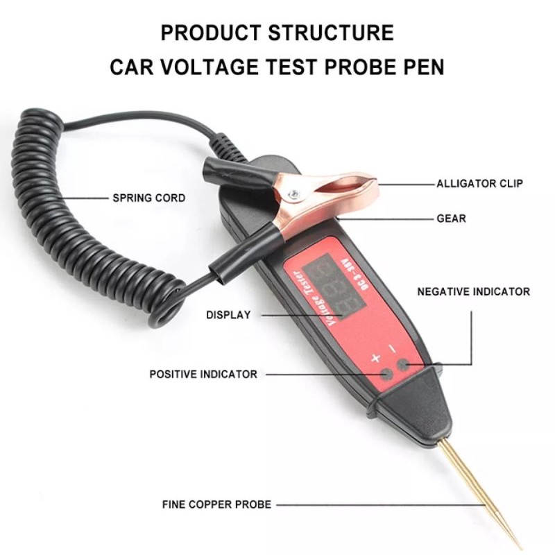 อุปกรณ์วัดไฟฟ้ารถยนต์-ปากกาดิจิตอลวัดไฟรถยนต์-ช่วงแรงดันไฟฟ้า-3-36v-เครื่องมือวัดแรงดันไฟรถ-เครื่องตรวจจับแรงดันไฟฟ้า