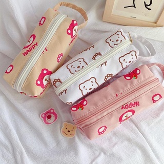 ￼พร้อมส่ง ⭐️⭐️🧸🧸 กระเป๋าดินสอกระเป๋าเครื่องเขียนลายหมีสตรอเบอร์รี่ ราคา 69฿     👇👇👇👇👇