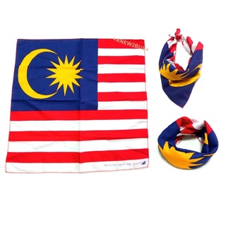 ผ้าลายธงชาติมาเลเซีย ใช้พันคอหรือโพคหัวได้ (Malaysia Flag Bandana Scarf)