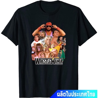 [S-5XL]มวยปล้ำอาชีพ มวย มวยปล้ำลีก อเมริกา WWE Wrestlemania Collage T-Shirt คอกลม แฟชั่น  ผ้าฝ้ายแท้ เสื้อยืด ผ้าฝ้ายแท้