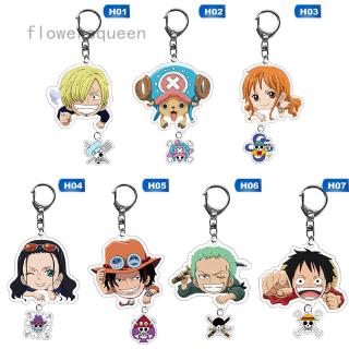 flowersqueen Anime One Piece Acrylic Keychain Fashion Cute Anime Bag Charm Pendants