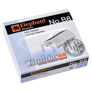 สินค้า ELEPHANT STAPLES HEAVY DUTY TITANIA ลวดเย็บกระดาษ ตราช้าง NO.B8