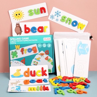 Atoys 🌟 พร้อมส่ง Spelling game 🌟 ของเล่นไม้สะกดคำภาษาอังกฤษ สำหรับเด็ก สไตล์ Montessori