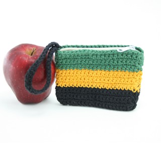 สินค้าราสต้า Purse Jamaica Flag Zip กระเป๋าสตางค์﻿โครเชต์จาไมก้าทรงสี่เหลี่ยมผืนผ้า 3×4 นิ้ว