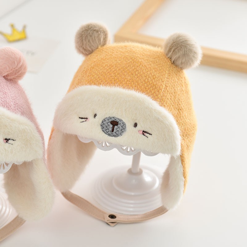 เด็ก-lei-feng-หมวกฤดูใบไม้ร่วงและฤดูหนาวทารกน่ารักตุ๊กตาหมวกเกาหลีฤดูหนาว-thicken-warm-baby-ear-cap