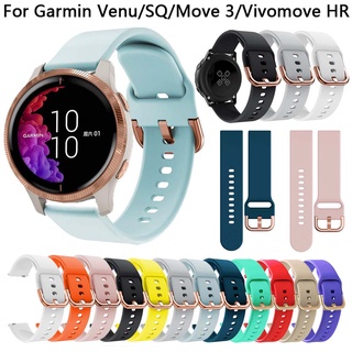 สินค้า สายนาฬิกาข้อมือซิลิโคน 20 มม. สไตล์หรูหรา แบบเปลี่ยน สําหรับ Garmin Venu SQ Move 3 Vivomove HR Starp Smart Watch