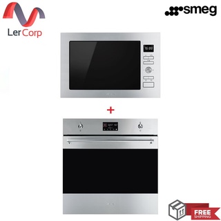 [0% 10 เดือน] (Smeg) เตาอบ รุ่น SO6302TX + เตาไมโครเวฟชนิดติดตั้งในเฟอร์นิเจอร์  รุ่น FMI425X