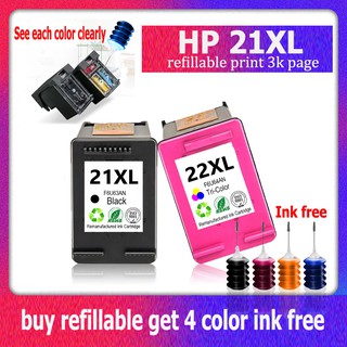 HP 21XL HP 22XL ตลับหมึก  HP21XL HP22XL ตลับหมึกรีฟิลเข้ากันได้สำหรับ HP 3910 3915  3920 3930 D1360 D1368 D1415 D1420