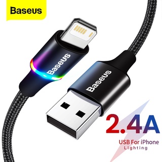 Baseus สายชาร์จโทรศัพท์มือถือ LED USB สําหรับ iPhone 12 11 Pro Xs Max X Xr 8 7 6 6S