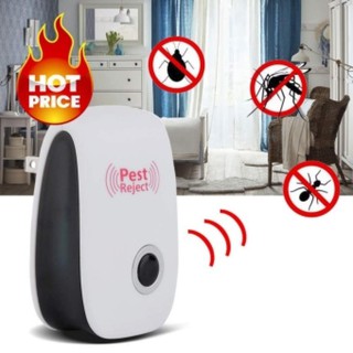 Pest Reject เครื่องไล่ยุง หนู แมลงสาป และแมลงวัน Electronic Ultrasonic Light Pest Repeller GREEN