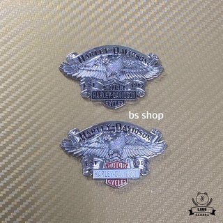 โลโก้* Harley Davidson งานโลหะ ขนาด 4.3 x 6.8  cm ราคาต่อชิ้น