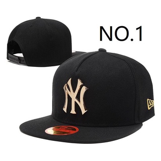 Td6o หมวกเบสบอลแฟชั่น ลาย New York Yankees MLB ปรับได้ สีดํา สีแดง 2 รุ่น zHfO