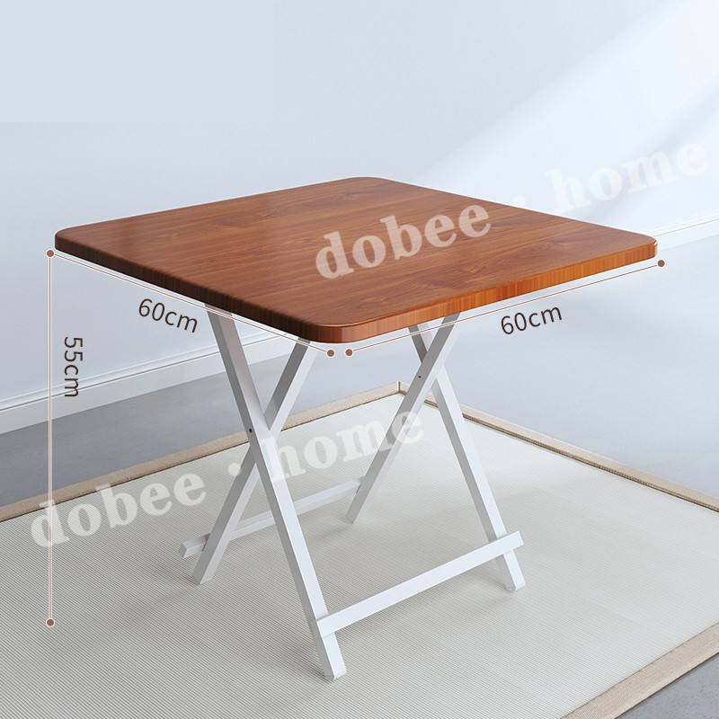 รูปภาพสินค้าแรกของโต๊ะไม้พับได้ โต๊ะทานข้าว โต๊ะกินขาว วางของ โต๊ะสนาม ไม่ต้องประกอบ ประหยัดพื้นที่ 70x70x75CM
