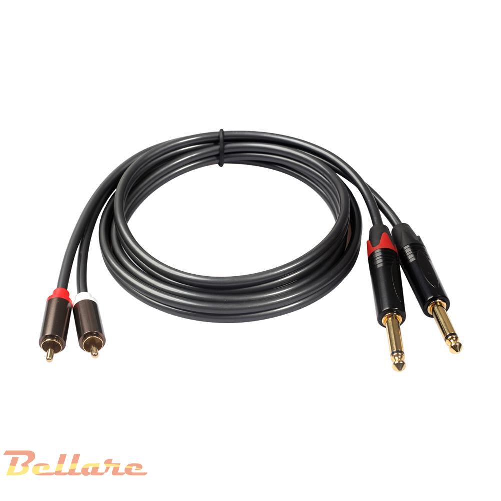 bel-4-9-ft-dual-6-35-มม-1-4-ts-mono-male-to-dual-rca-male-อะแดปเตอร์สายเคเบิ้ลเสียง