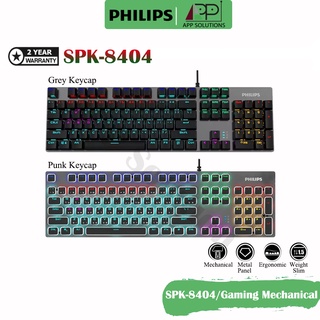PHILIPS KEYBOARD(คียบอร์ด)Gaming Mechanical Blue Switch รุ่นSPK8404(Grey,Punk)