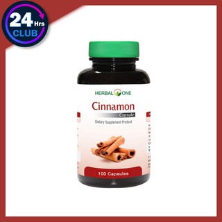 ภาพขนาดย่อของภาพหน้าปกสินค้าHerbal One Cinnamon Capsule ซินนามอน แคปซูล ผลิตภัณฑ์เสริมอาหารอบเชยเทศ (100 แคปซูล) จากร้าน 24hours240 บน Shopee