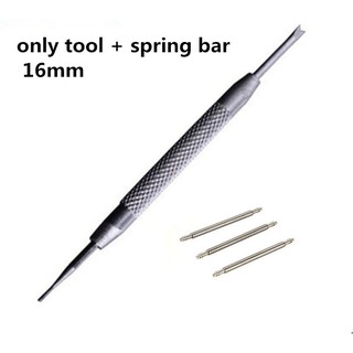 เครื่องมือถอดสายนาฬิกา-สปริงบาร์ 3pc 16mm Watch Band Strap Spring Bars Link Pins Stainless Steel Tools + 1 Tools