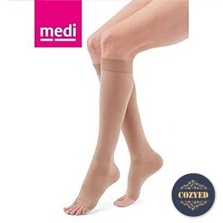 Medi ถุงน่องป้องกันเส้นเลือดขอดDuomedใต้เข่าสีเนื้อและสีดำ Class 2แรงกด23-32mmHgมีแบบเปิดปลายเท้าและปิดปลายเท้าBy Cozyed