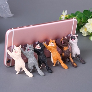 ที่วางโทรศัพท์มือถือแท็บเล็ตดูดออกแบบสมาร์ทโฟนเรซิ่นรูปแมวน่ารัก 1ชิ้น