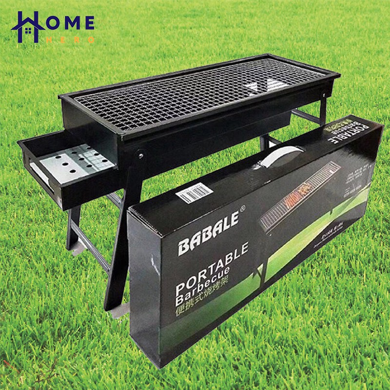 ราคาและรีวิวHomeHero เตาปิ้งย่างบาร์บีคิว BBQ ใช้ถ่าน พับเก็บได้ พกพาได้ 60x23x35CM เตาปิ้งย่าง เตาบาร์บีคิว