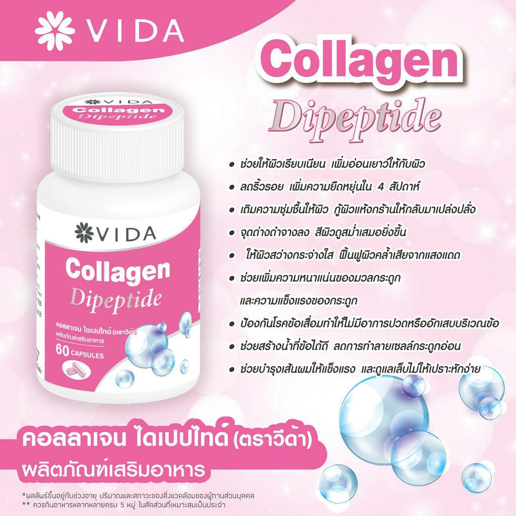 ภาพสินค้าVIDA Collagen Dipeptide C 60 Capsules (วีด้า คอลลาเจน ไดเปปไทด์ ซี 60 แคปซูล) จากร้าน glutamaxthailand. บน Shopee ภาพที่ 2